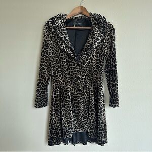 Frank Lyman Leopard Print Velvet Jacket | Gold Button Detail and Collar